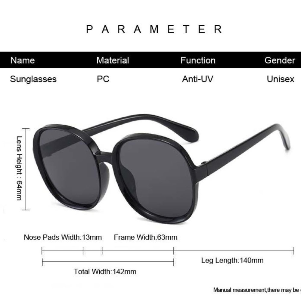 NEW Large Round Frame Plastic Classic Sunglasses - Picture 7 of 7